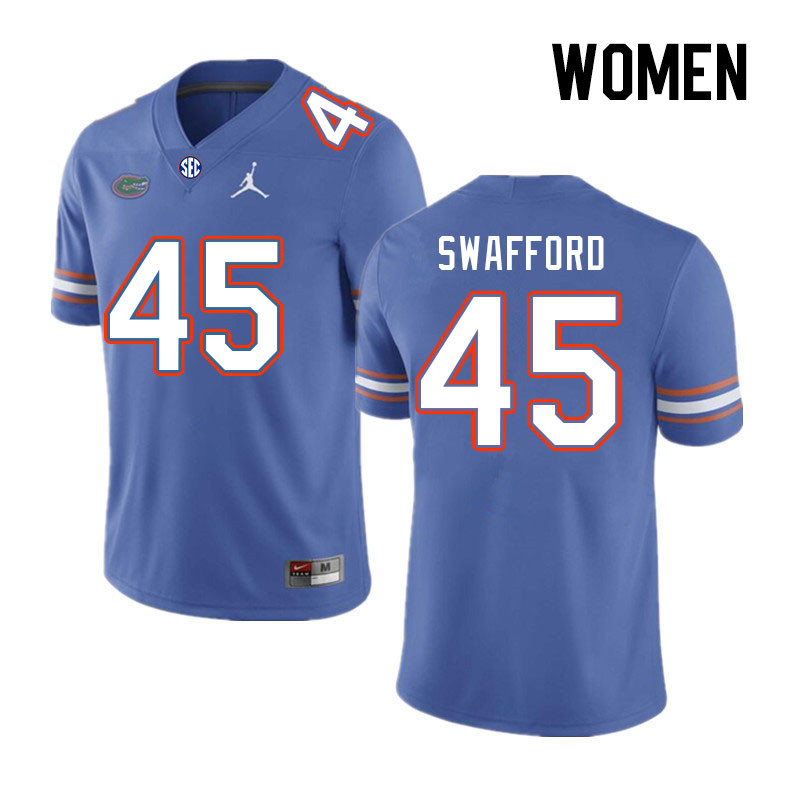 Women #45 Layne Swafford Florida Gators College Football Jerseys Stitched Sale-Royal